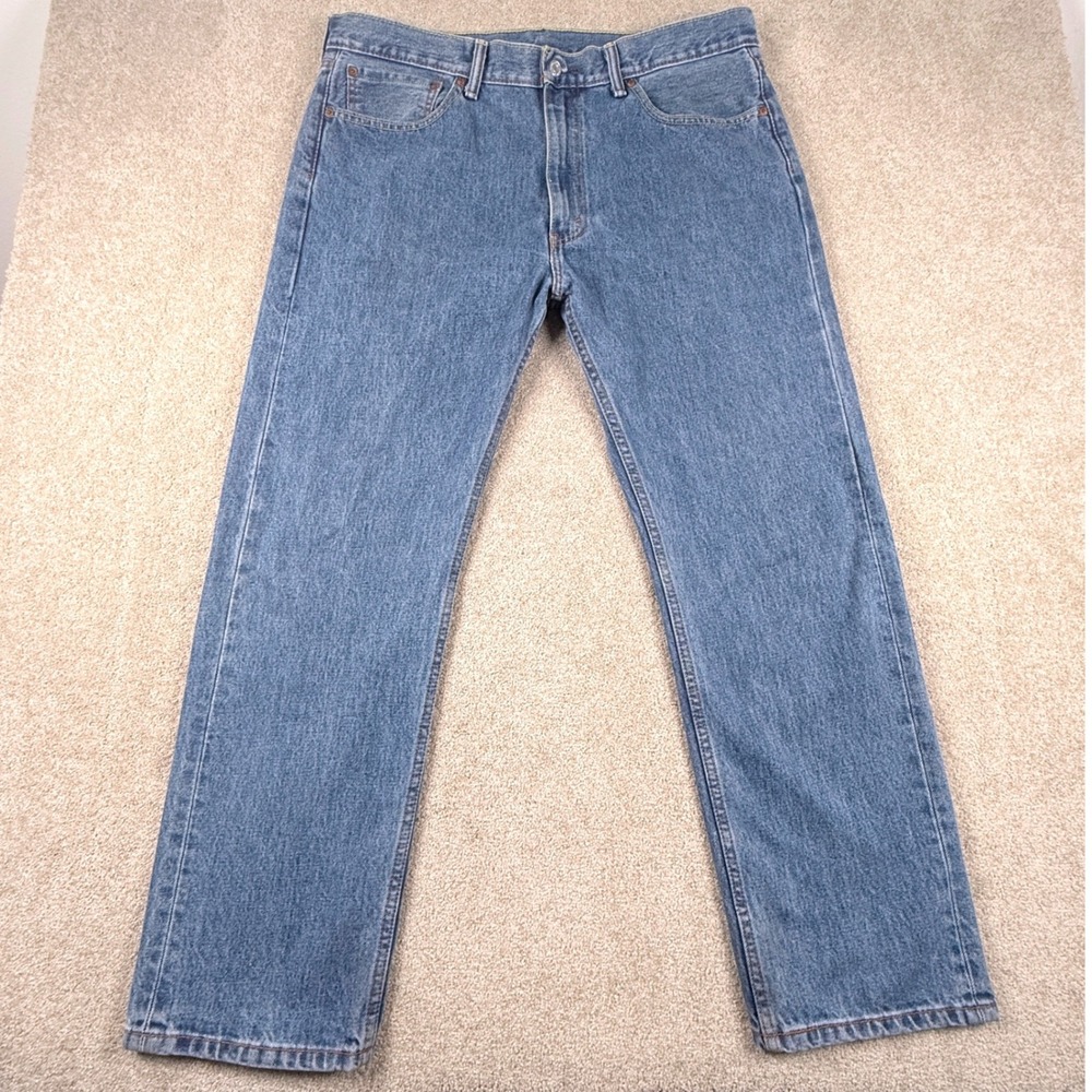 Levi's 505 Jeans Mens 38x30 Blue Excellent Regular Fit Straight Leg Denim